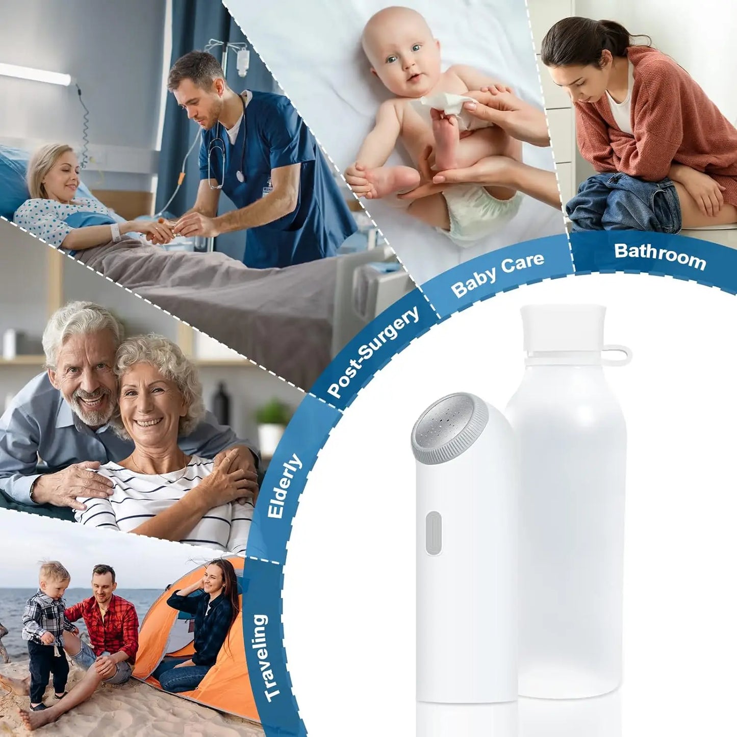Ultimate Oplaadbare Draagbare Reis Bidet - Handheld Hygiënische Sprayer voor Mannen en Vrouwen, Perfect voor Frisse en Comfortabele Verzorging Onderweg