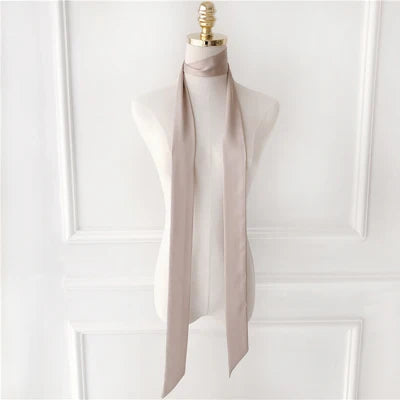Chic 190x5cm Dames Smalle Sjaal - Elegante Effen Kleur Chiffon Zijde in Levendig Rood met Veelzijdige Stylingmogelijkheden: Knoop, Taslint, Haarband of Choker!