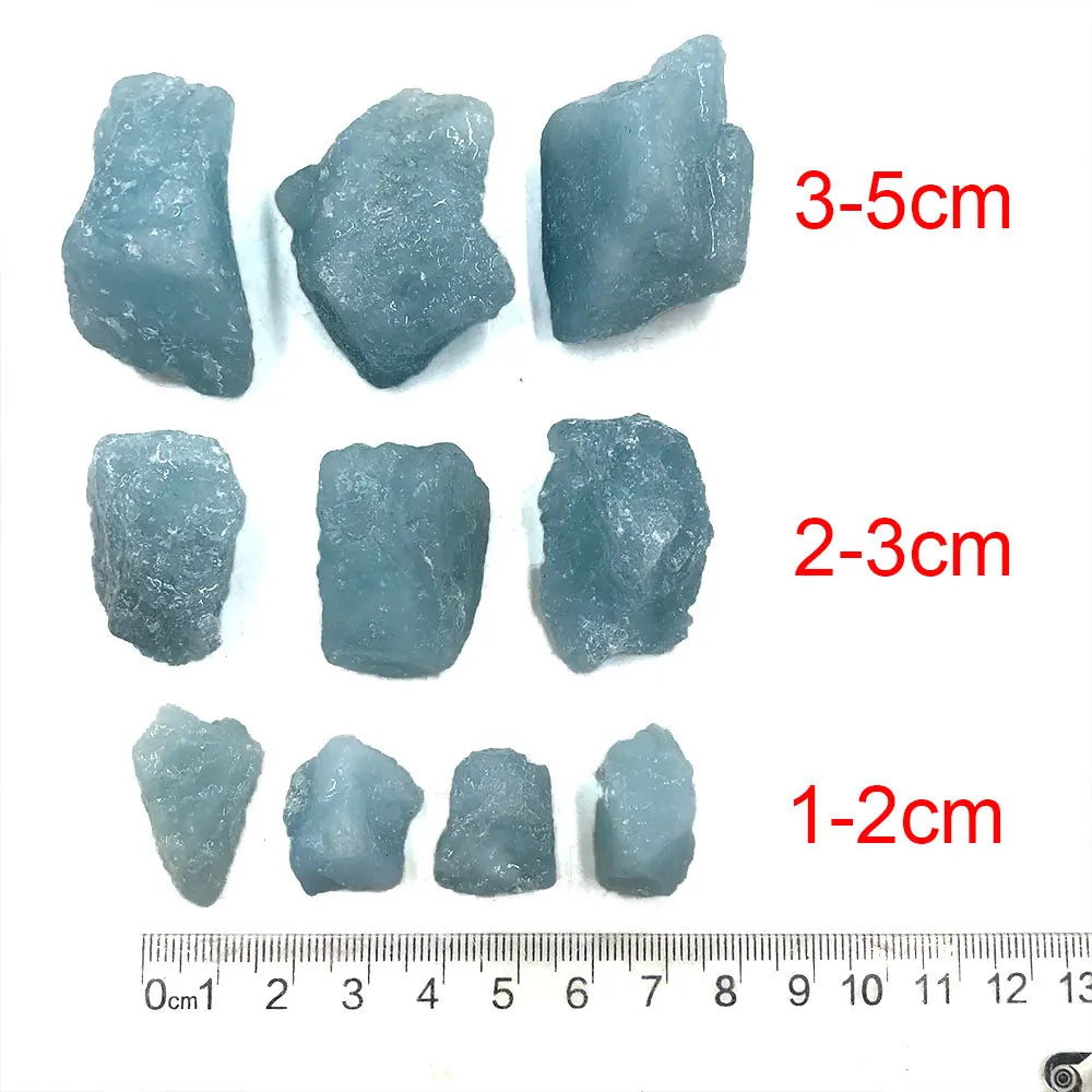 Raw Aquamarine Rough Stone 2-3cm Natural Blue Crystal with Protective Resin Coating Healing Mineral Specimen
