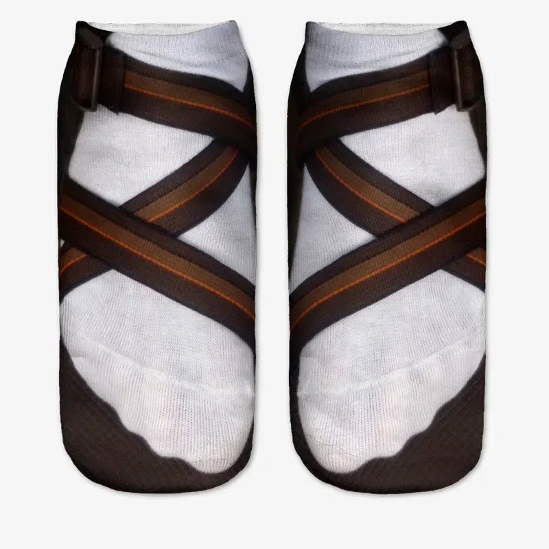 Trendy Ademend Korte Katoenen Sokken met Grappige 3D Skull Letterprint voor Mannen – Stijlvolle Laag Model Sport Boot Sokken