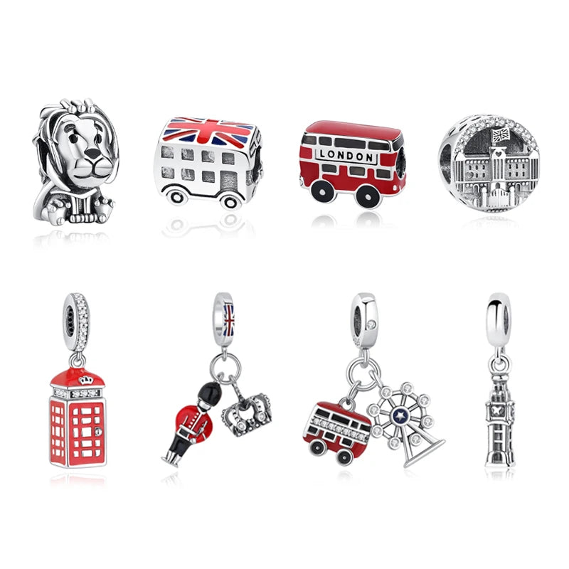 925 Sterling Silver London Bus Charm Bead