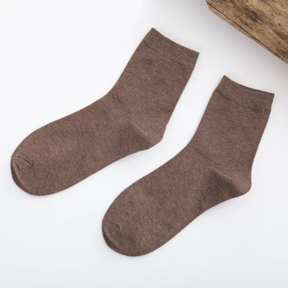 5 /10 Pairs Spring Women's Harajuku Solid  Thin Candy Color Colorful Bamboo Fiber Socks