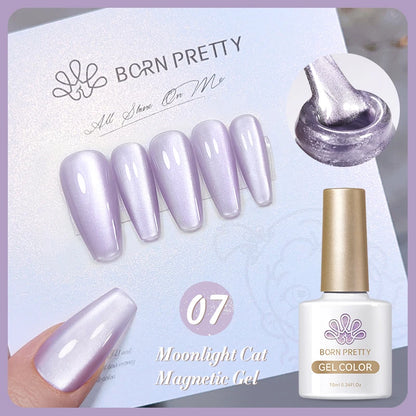 Betoverende Zilveren Maanlicht Kat Magnetische Gel Nagellak - Witte Licht Sprankelende Glitter, Semi- Permanente Nagellak (10ml)