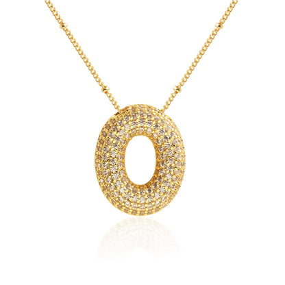 Prachtige Luxe Zirkon Kristal 26 Engelse Letters RVS Kettingen voor Vrouwen – Trendy Choker Ketting Sieraden Groothandel