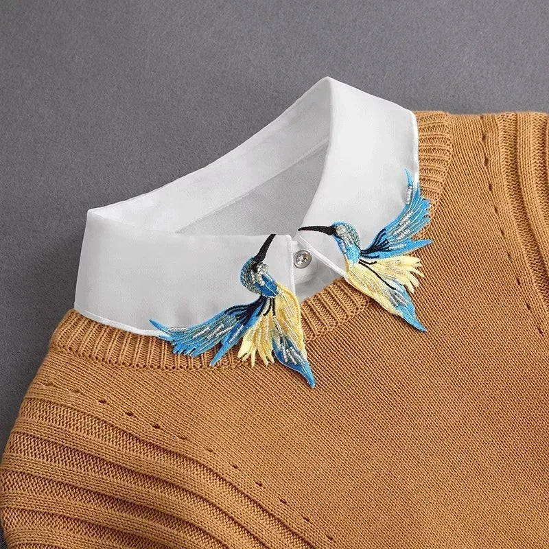 Chic 2024 Voorzijde Strik Witte Afneembare Kant Kraag voor Dames – Vintage Stijl Blouse Accessoire voor een Modebewuste Uiterlijk