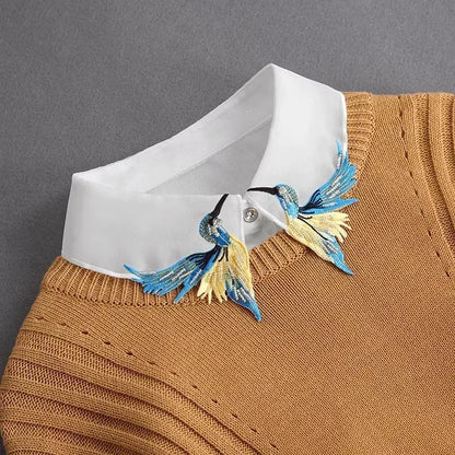 Chic 2024 Voorzijde Strik Witte Afneembare Kant Kraag voor Dames – Vintage Stijl Blouse Accessoire voor een Modebewuste Uiterlijk