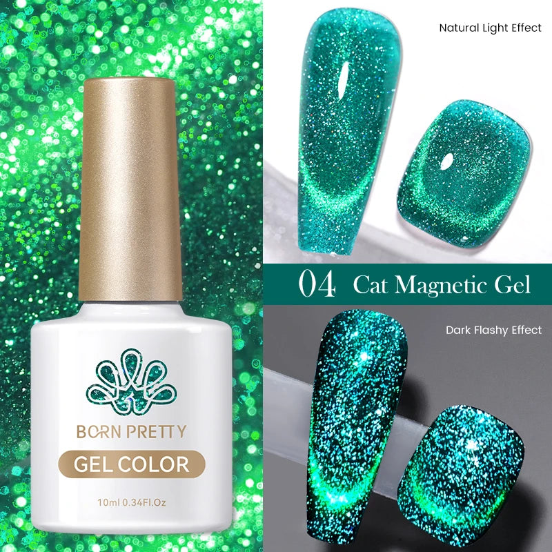 Betoverende Zilveren Maanlicht Kat Magnetische Gel Nagellak - Witte Licht Sprankelende Glitter, Semi- Permanente Nagellak (10ml)