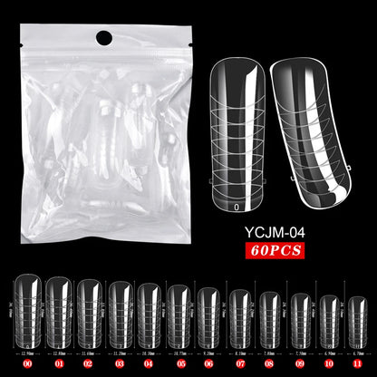 60 stuks Nagelverlengingsvormen voor Snelle UV Gel Polish Toepassing - Perfect voor Acrylnagels en Valse Nagelkunst met Dual System Manicure Accessoires!