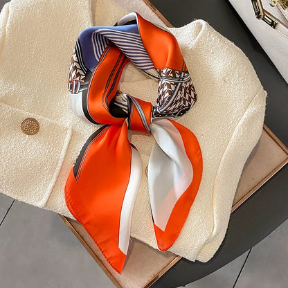 Chique 2023 Zijden Nek Sjaal met Elegante Paardenprint voor Vrouwen - Veelzijdige Vierkante Haarwraps, Foulards en Bandana Opties
