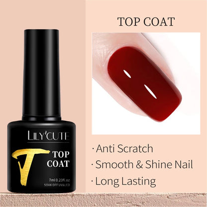 LILYCUTE Donkerbruine Gele Nail Polish Collectie: Herfst-Winter Chocolade, Wijnrood en Karamel Kleuren voor Prachtige Manicure Kunst