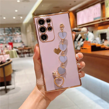 Charmante Hartarmband Hoes voor Samsung Galaxy S25, S24, S23, S22, S21 Ultra Plus, FE, A16, A55, A15, A35, A14, A52, A53, A54 5G - Stijlvolle Bescherming!