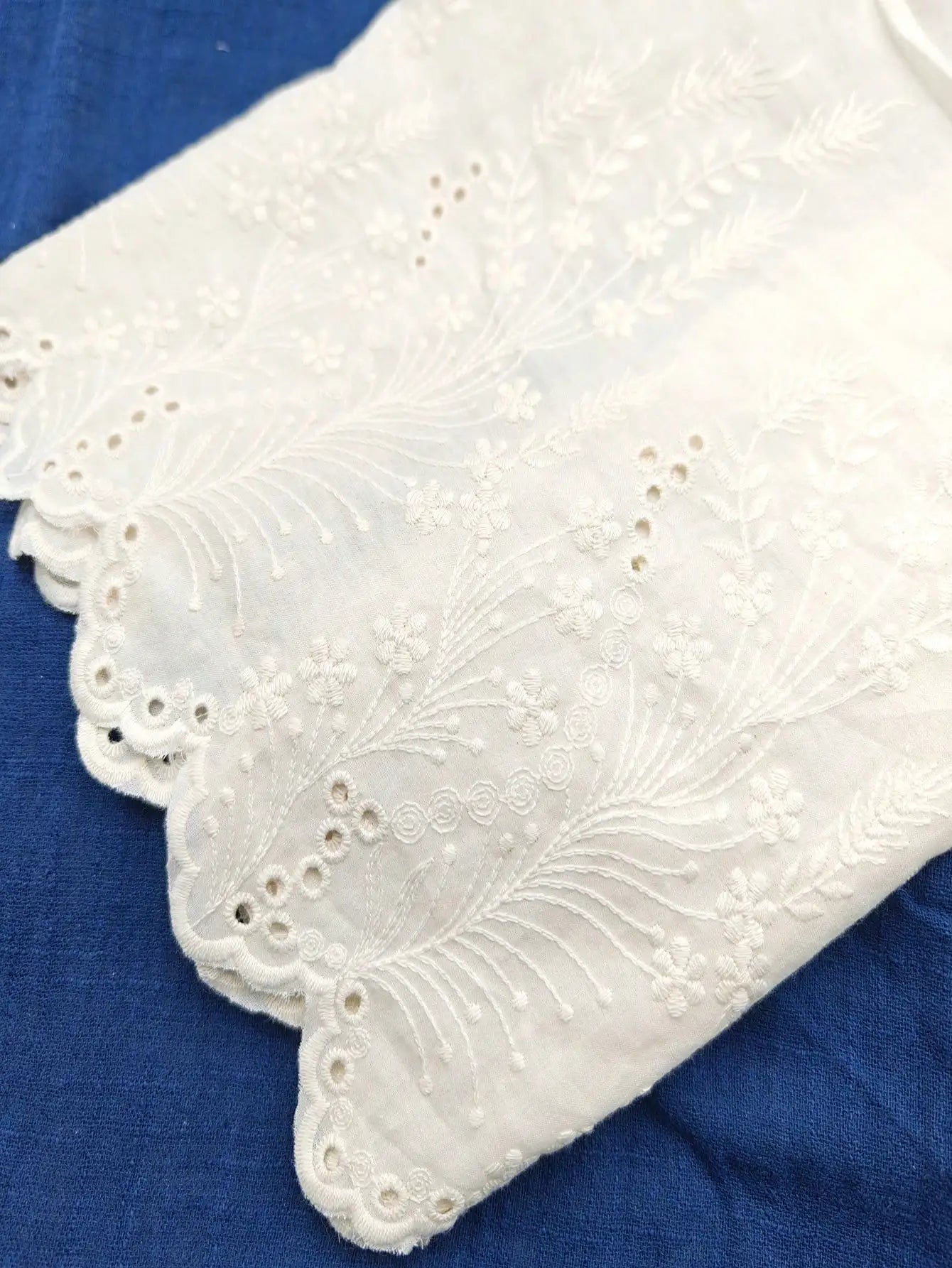1 Yard White Cotton Jacquard Lace Fabric Baby Clothes Skirt Hem DIY Sewing Home Decoration