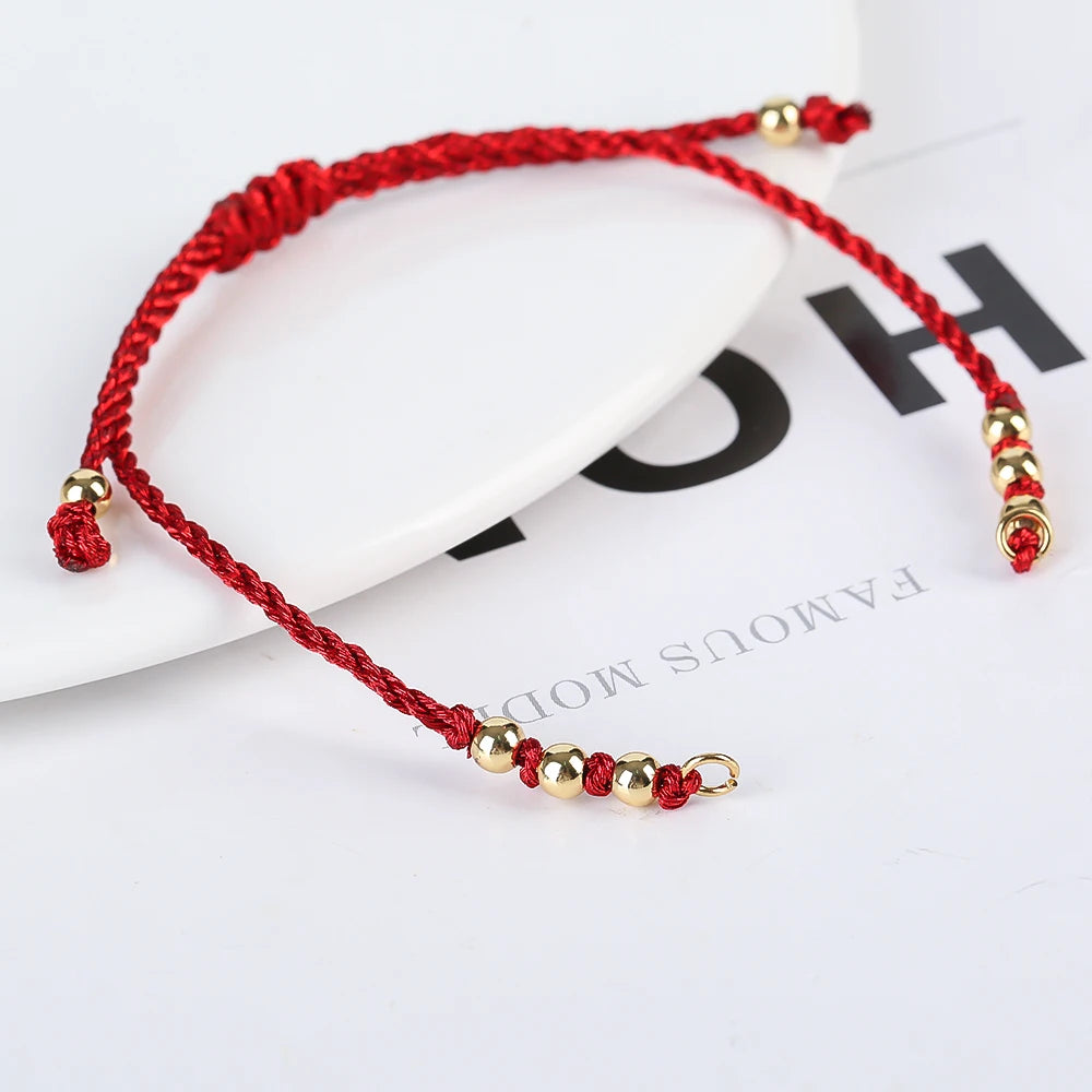 DIY Armband Rohling handgewebt verstellbar mit Goldperlen Schmuckzubehör Bastelbedarf