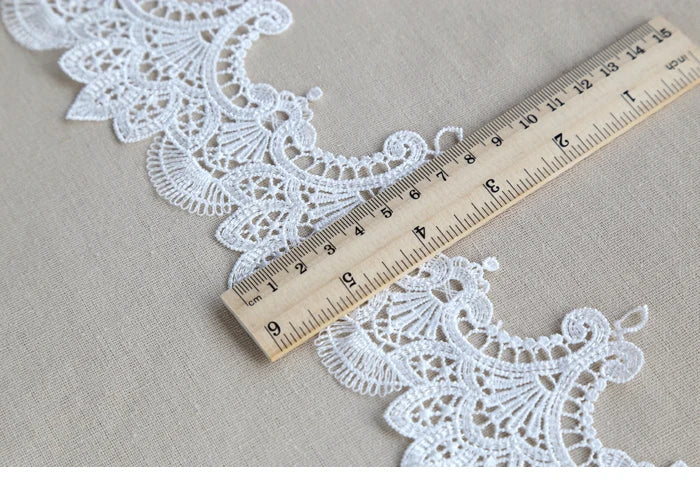 8.1cm Floral Embroidered Lace Trim Polyester Sewing Lace for Clothing Decor DIY Crafts