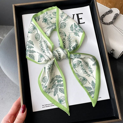 Trendy Floeiende Satijnen Zijde Haar Riem Sjaal voor Vrouwen – Stijlvolle Nekstrik, Tas Sjaal en Skinny Haarband – 2024 Collectie