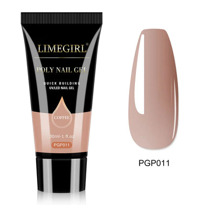 LIMEGIRL 30ml Glanzend Nageluitbreidingsgel - Kristal-Infused Acryl Poly UV Formule voor Snelle en Gemakkelijke Manicures!