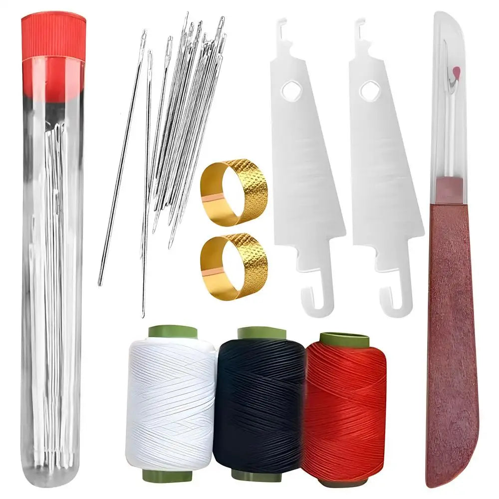 Kit de couture portable 37 pièces aiguilles fils outils couture réparation rapide broderie loisirs créatifs