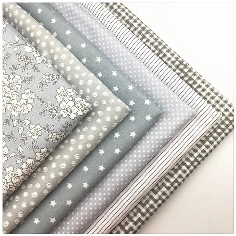 Gray Floral Cotton Fabric 160x50cm Printed Quilting Fabric for Sewing Patchwork Baby Bedding DIY