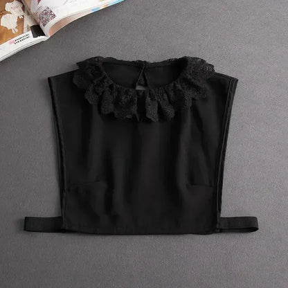 Chic 2024 Voorzijde Strik Witte Afneembare Kant Kraag voor Dames – Vintage Stijl Blouse Accessoire voor een Modebewuste Uiterlijk