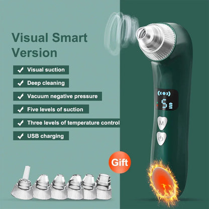 Geavanceerde Gezichts Blackhead en Acne Verwijderaar Machine – Verhitte Elektrische Extractor voor Diepe Reiniging en Panneloze Huid