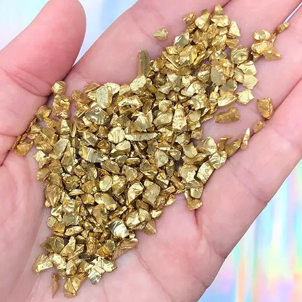 AB Clear Rhinestone Chips 4-6mm Glass Resin Inclusions 20g Iridescent Fake Gold Metallic Gems for Jewelry Making