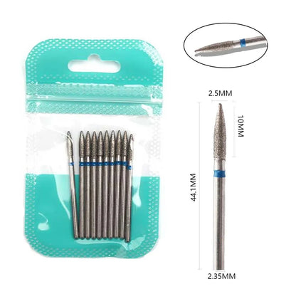 Ultimate 10-delige Diamanten Vijl Bit Set voor Perfecte Manicure & Pedicure met Elektrische Machine - Inclusief Borstel en Freesgereedschap