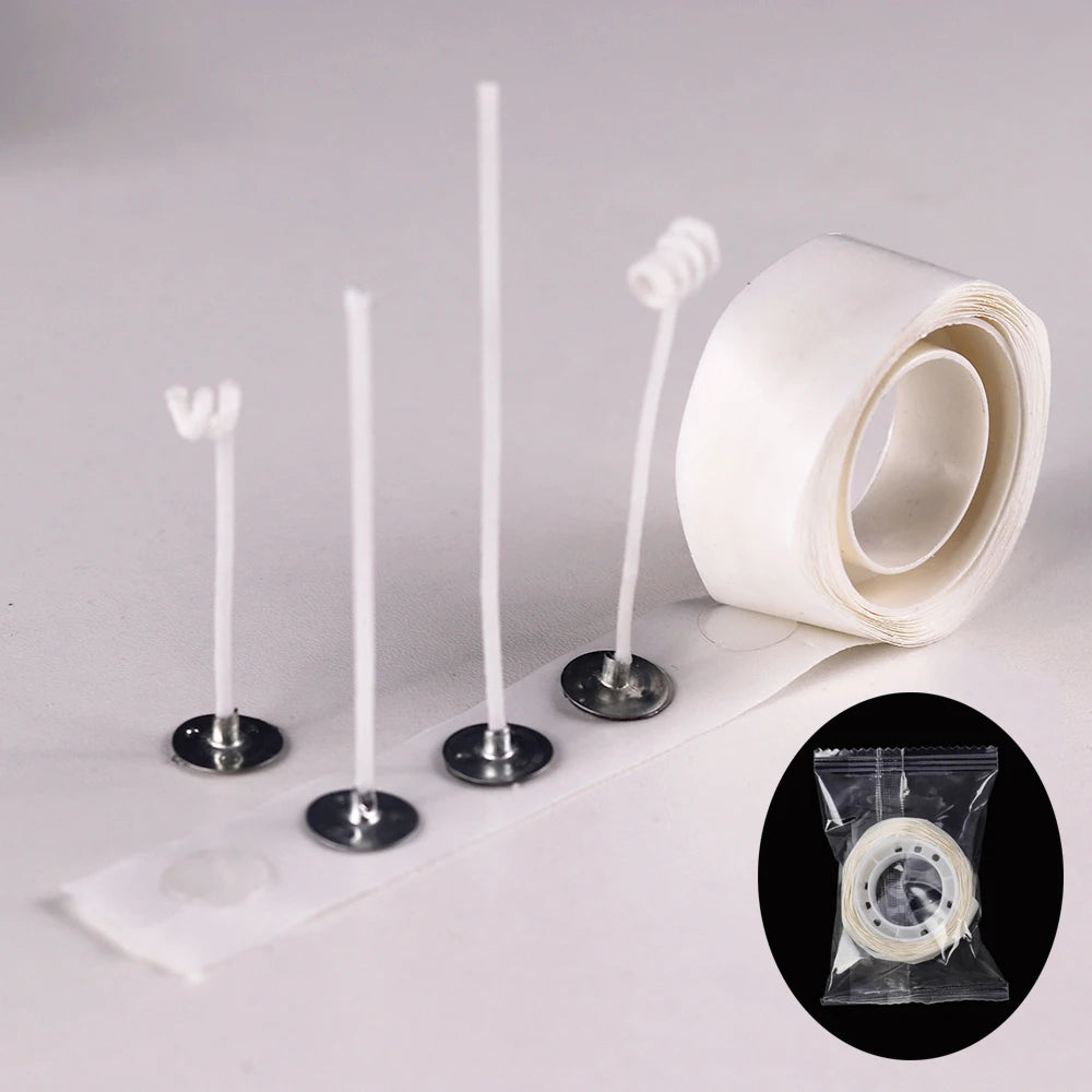 Candle Wick Sets and Kits | Pre-Tabbed Cotton Wicks, Holders and Accessories for Candle Making | Multiple Sizes