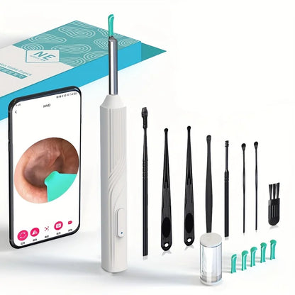 Premium Slimme Visuele Oorwasverwijderaar Kit: 1080P HD Otoscope Camera, 8-delige Oorreiniger Set en 6 LED Lichten voor Effectieve Oorverzorging