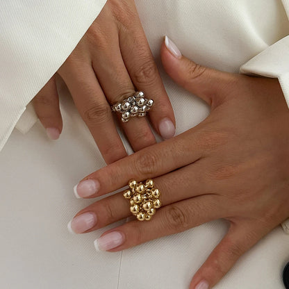 Salircon Trendy Minimalistische CCB Kleine Balring voor Hem en Haar - 2024 Punk Hip Hop Metaal Openvingerontwerp - Perfecte Sieraden Geschenk voor Vrouwen en Mannen!
