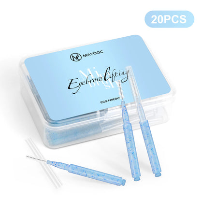 MAYOOC Mini Oogbrauwborstel Set – Wegwerp Oogbrowlifting & Permanent Borstels met Buigbare Microapplicators voor Perfecte Wimpertoepassing