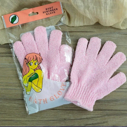 Verwen uzelf in luxe: Zachte exfoliërende badhandschoenen en rugschrobber set voor een verfrissende douche-ervaring thuis of in het hotel