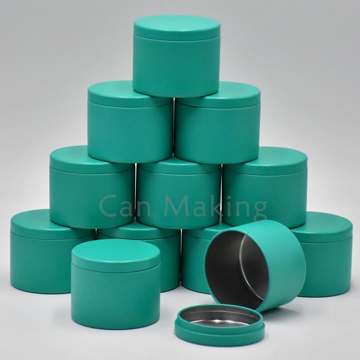 4oz Candle Tins with Wooden Lids | Empty Metal Candle Jars for Candle Making | Black White Green Purple Containers