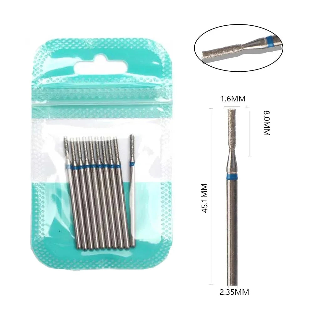 Ultimate 10-delige Diamanten Vijl Bit Set voor Perfecte Manicure & Pedicure met Elektrische Machine - Inclusief Borstel en Freesgereedschap