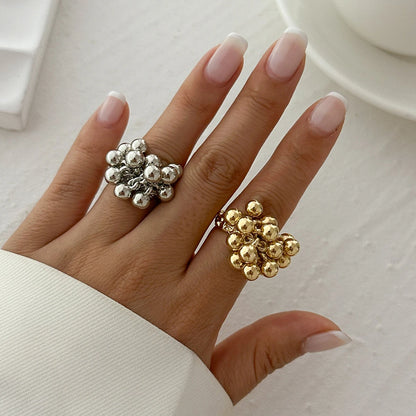 Salircon Trendy Minimalistische CCB Kleine Balring voor Hem en Haar - 2024 Punk Hip Hop Metaal Openvingerontwerp - Perfecte Sieraden Geschenk voor Vrouwen en Mannen!
