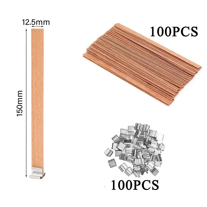 Wood Candle Wick with Clip for DIY Candles Soy Wax Supplies