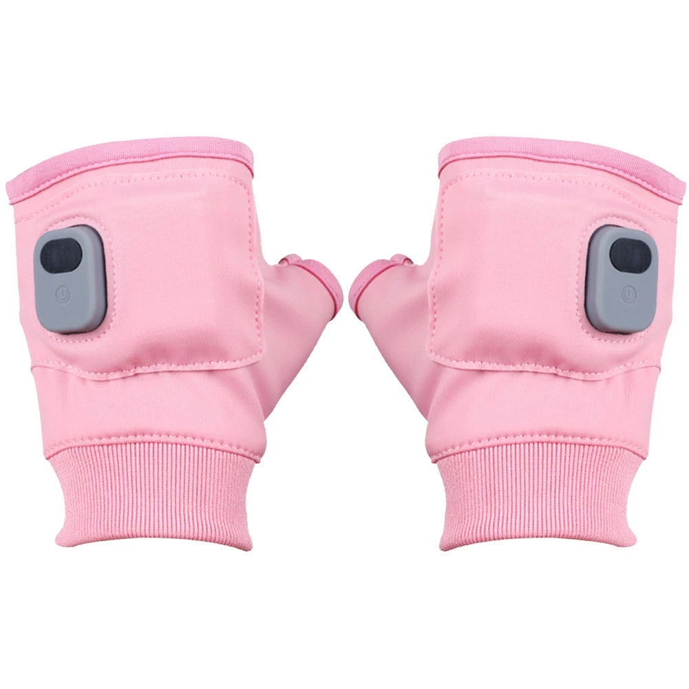 Ultieme Oplaadbare Touchscreen Verwarmde Handschoenen - 360° Warmte voor Buiten Hiking en Fietsen, Vingerloze Ontwerp voor Maximale Behendigheid!