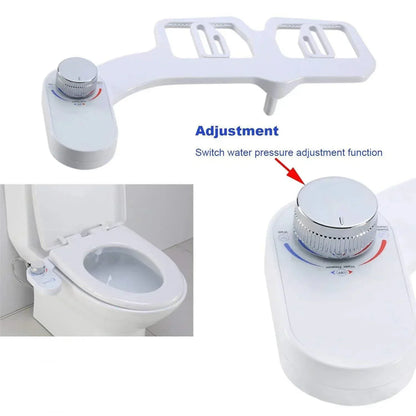 Slanke Ultra-Dunne Bidetbevestiging voor Toilet - Verstelbare Waterdruk en Niet-Elektrisch Ontwerp voor een Verfrissende Schoonmaak