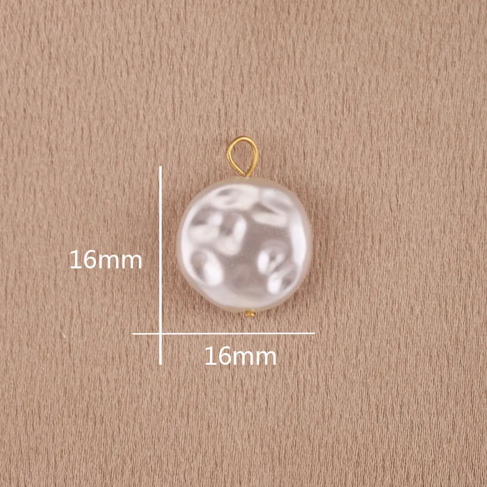 Imitation Pearl Charms for Jewelry Making Heart Round Pendants DIY Earrings Necklaces Craft Supplies