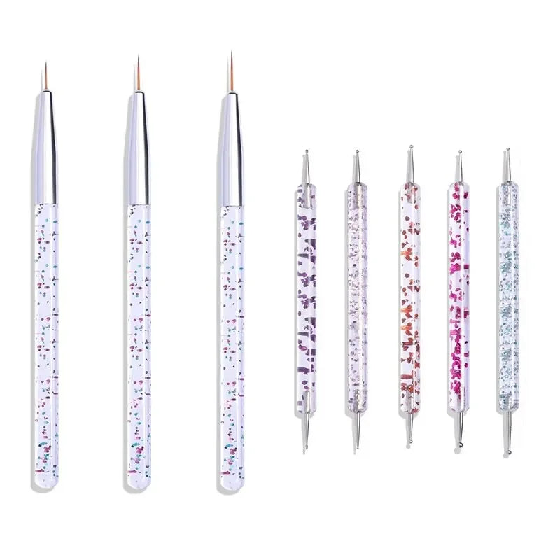 Ultimatieve Nail Art Penseelset: 5 of 20 Professionele Ontwerptools voor Indrukwekkend Schilderen, Tekenen en Dots - Perfect voor Manicures!