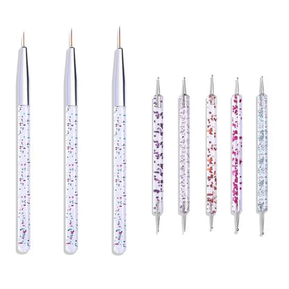 Ultimatieve Nail Art Penseelset: 5 of 20 Professionele Ontwerptools voor Indrukwekkend Schilderen, Tekenen en Dots - Perfect voor Manicures!
