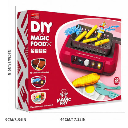 Spannende Kleurveranderende Gourmet Kookset - 20PCS Keukenaccessoires met Lichten voor Leuk Doe- alsof Spel, Perfect Cadeau voor Kinderen!