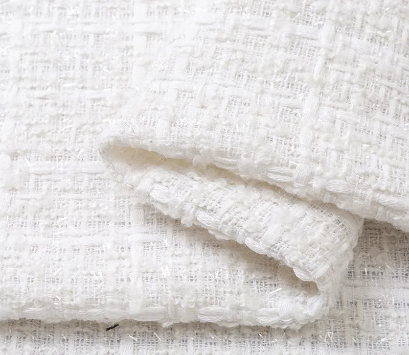 Wool Tweed Fabric Plaid Woven Tweed for Coat Dress Sewing Autumn Winter DIY Clothing Fabric