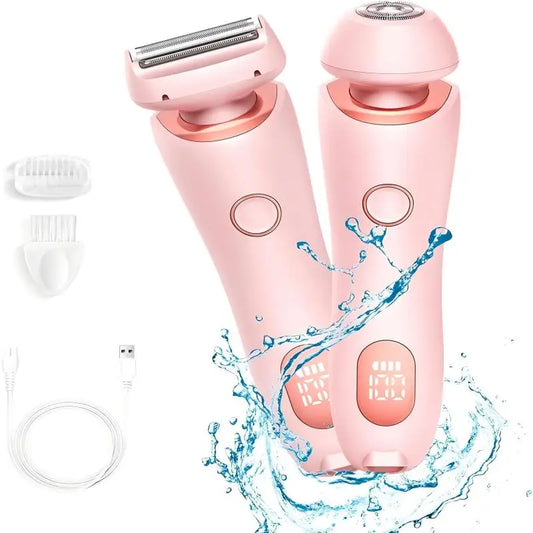 Veelzijdige 2-in-1 Elektrische Scheermes voor Dames - Waterdichte Damesrazor voor Probleemloze Harenverwijdering onder de Armen, Bikinilijn en Benen - Draagbare & Pijnloze Trimmer voor Elke Gelegenheid!