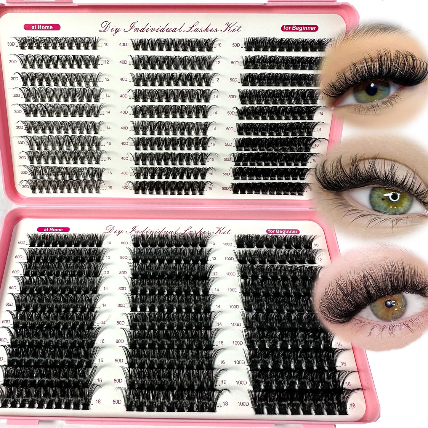 Adembenemende 570/640 stuks Individuele Cluster Wimpers - Dikke & Fluffy 30D/100D Mix Lengte voor Perfecte Doe-Het-Zelf Extensions!