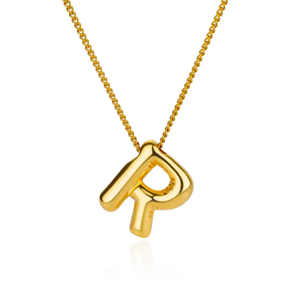 Stijlvolle Chunky Initial Hangertjes Kettingen voor Vrouwen - Gouden RVS A tot Z Bedels, Waterdichte Sieraden Perfect als Verjaardagscadeaus!