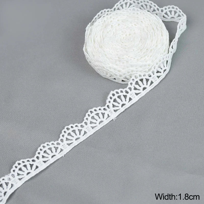 White Lace Trim Milk Silk Water Soluble Embroidery Ribbon Sewing Trim for Clothing DIY Crafts 1–4cm 5 Yards