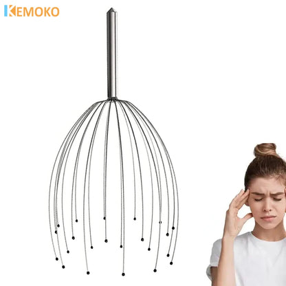 Ultieme Octopus Hoofd Massager met 24 Zachte Vingers voor Scalp Ontspanning en Haarverzorging