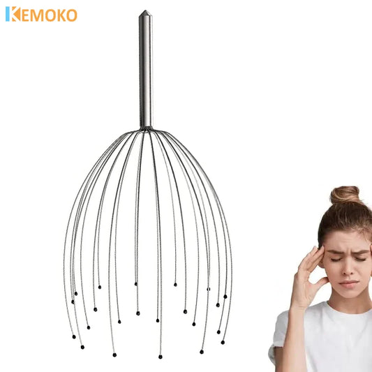 Ultieme Octopus Hoofd Massager met 24 Zachte Vingers voor Scalp Ontspanning en Haarverzorging