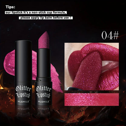 Ongelooflijke 7-Kleur Glitter Lippenstift: Hydraterend, Sprankelende Glans met Niet-Plakkende Formule voor een Gedurfde Metalen Afwerking