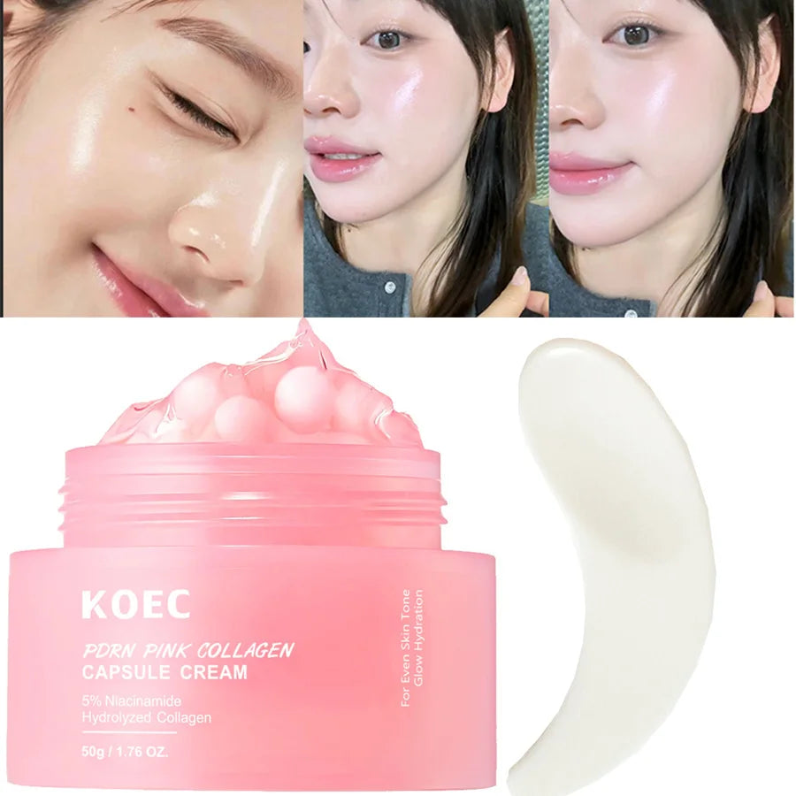 Vernieuw je huid met onze lichte moisturizer: 5% Niacinamide crème voor een stralende, egale huidtint en diepe hydratatie met collageencapsules!